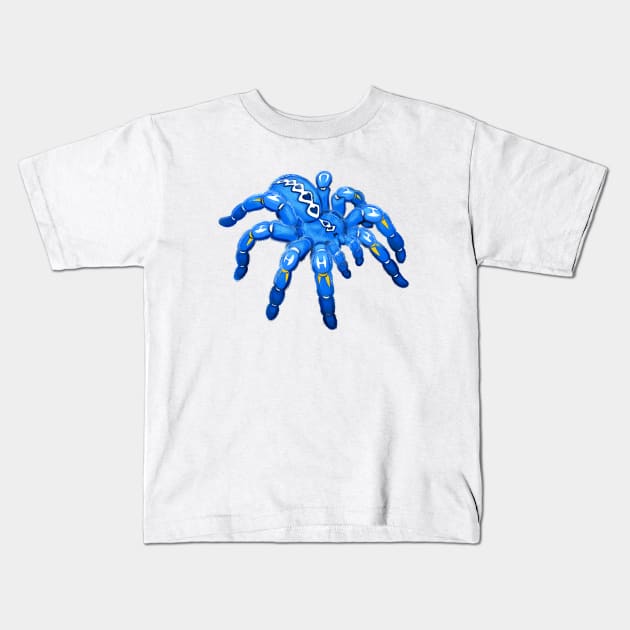 Blue Pokie Poecilotheria Metallica Gooty Sapphire Tarantula Kids T-Shirt by RJKpoyp